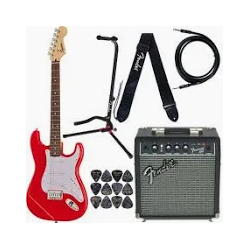 Pack Fender Stratocaster Rouge + Ampli + Accessoires – Kit Complet Débutant