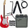 Pack Fender Stratocaster Rouge + Ampli + Accessoires – Kit Complet Débutant